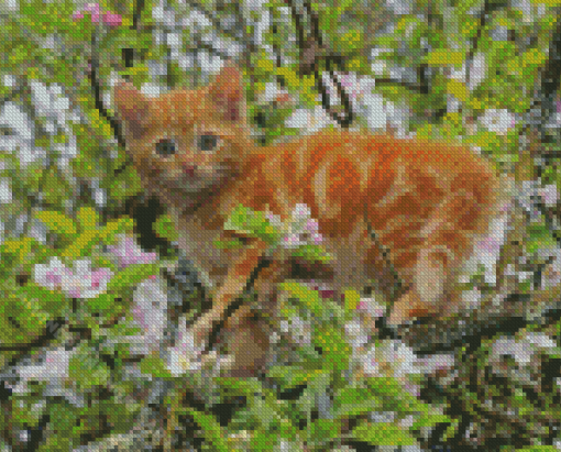 Tree Kitten Diamond Painting