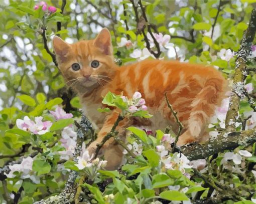 Tree Kitten Diamond Painting