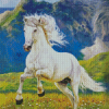 White Horse Diamond Painting