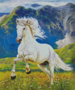 White Horse Diamond Painting