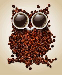 Coffee Bean Owl Diamond Painting