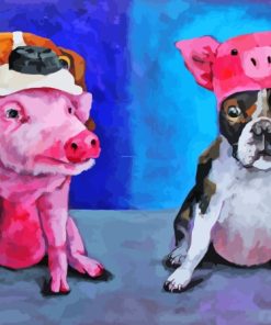 Dog And Pig Diamond Painting