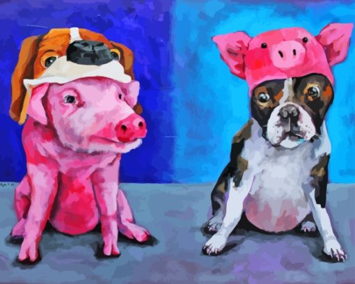 Dog And Pig Diamond Painting