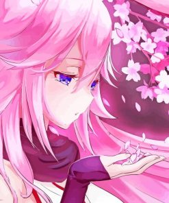 Pink Anime Girl Diamond Painting