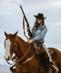 Cowgirl With Horse Diamond Painting