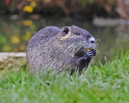 Black Muskrat Diamond Painting