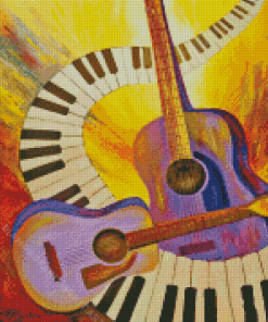 Guitars And Piano Diamond Painting