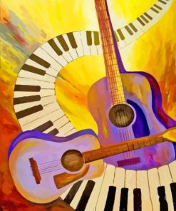 Guitars And Piano Diamond Painting