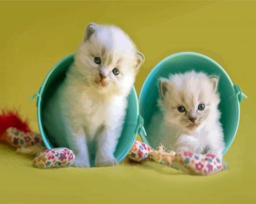 Kittens In Cup Diamond Painting