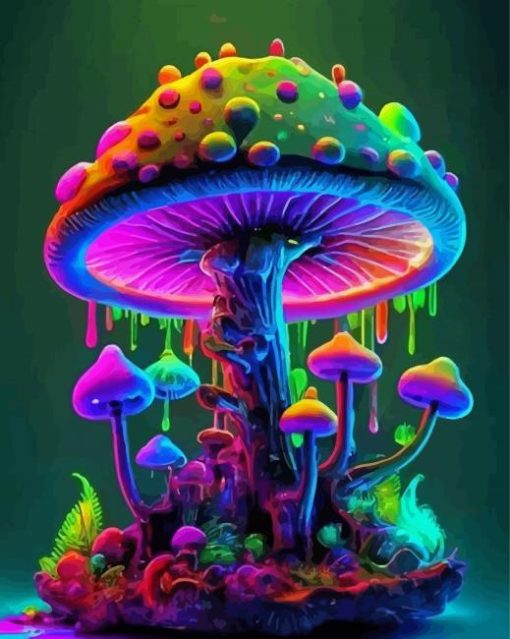 Neon Mushroom Diamond Painting