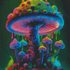 Neon Mushroom Diamond Painting