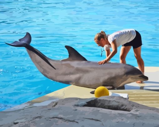 Woman And Dolphin Diamond Painting