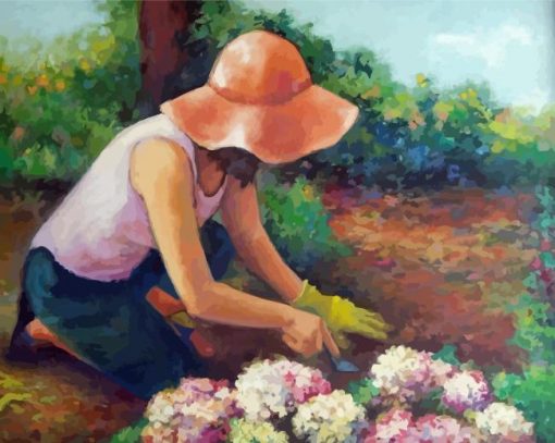 Woman Gardening Diamond Painting