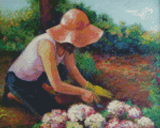 Woman Gardening Diamond Painting