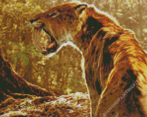 Saber Toothed Cat Diamond Painting