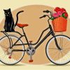 Cat On Bike Diamond Painting