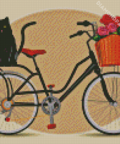 Cat On Bike Diamond Painting