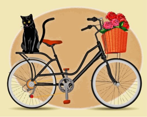 Cat On Bike Diamond Painting