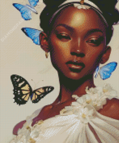 Woman And Butterfly Diamond Painting