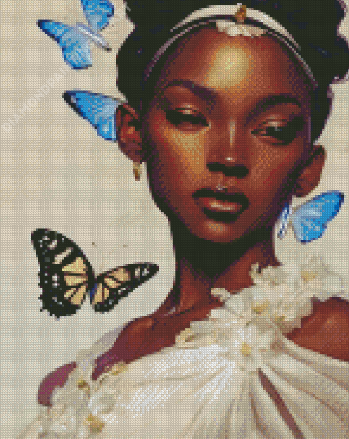 Woman And Butterfly Diamond Painting