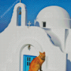 Cat In Greece Diamond Painting