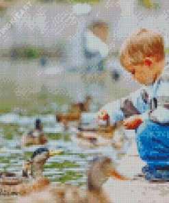 Feeding Geese Diamond Painting