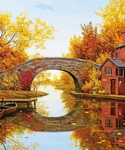 Autumn Bridge Diamond Painting