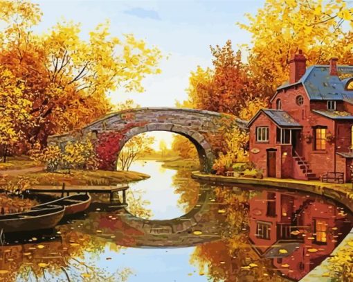 Autumn Bridge Diamond Painting