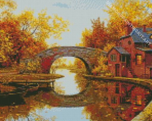 Autumn Bridge Diamond Painting