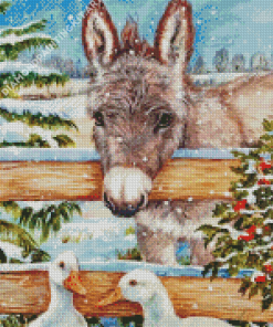 Donkey Geese Diamond Painting