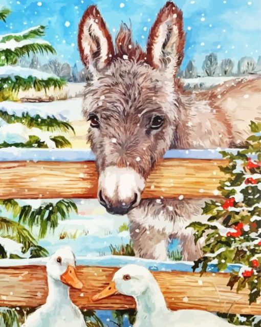 Donkey Geese Diamond Painting