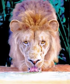 Drinking Lion Diamond Painting