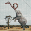 Elephant With Giraffe Diamond Painting