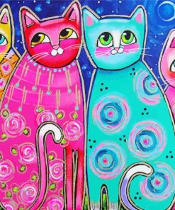 Folk Cats Diamond Painting