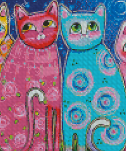 Folk Cats Diamond Painting