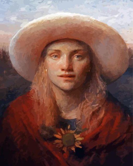 Girl With Sunflower Diamond Painting