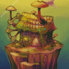 Mushroom House Diamond Painting