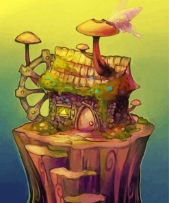 Mushroom House Diamond Painting