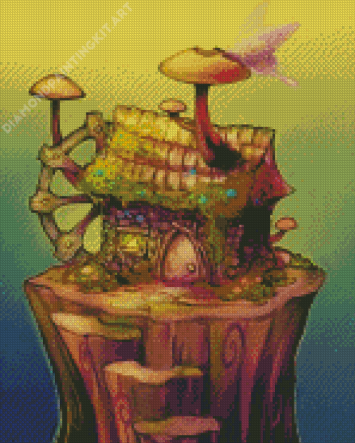 Mushroom House Diamond Painting