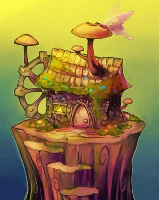 Mushroom House Diamond Painting