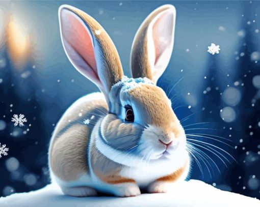 Bunny In Snow Diamond Painting