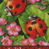 Ladybugs On Leaves Diamond Painting