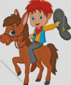 Boy And Horse Diamond Painting