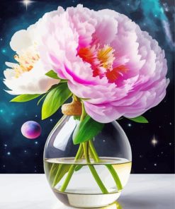 Peonies In Outer Space Diamond Painting