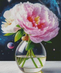 Peonies In Outer Space Diamond Painting