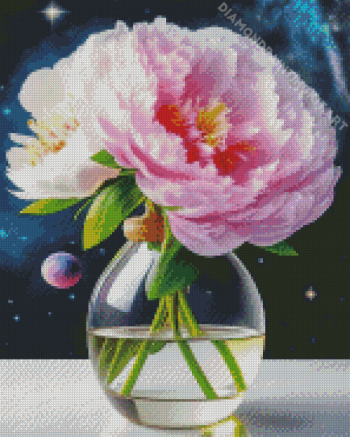 Peonies In Outer Space Diamond Painting