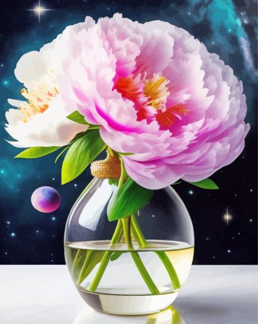 Peonies In Outer Space Diamond Painting