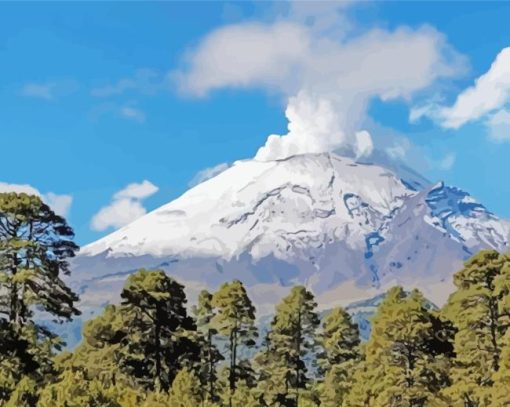 Popocatepetl Volcano Diamond Painting