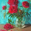 Red Peonies Diamond Painting