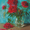 Red Peonies Diamond Painting